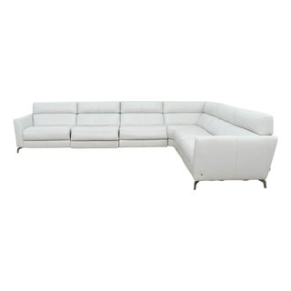Natuzzi Italia Leather Power Reclining Sectional Sofa For Sale