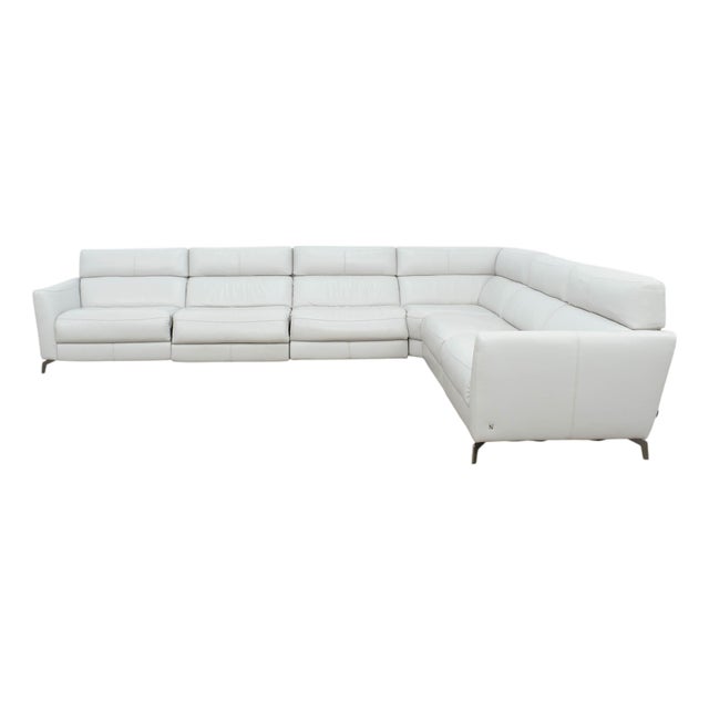 Natuzzi Italia Leather Power Reclining Sectional Sofa For Sale
