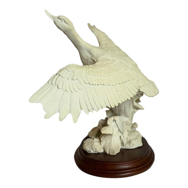 Vintage Auro Belcari Mallard Duck Sculpture on Wood Base For Sale