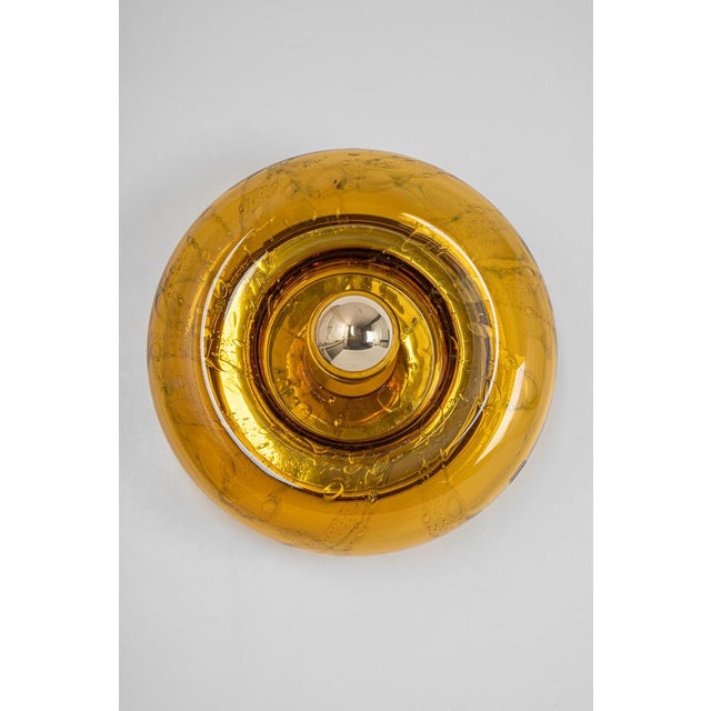 1 of 6 special round biomorphic smoked murano glass wall light in doughnut shape designed doria leuchten, germany,...