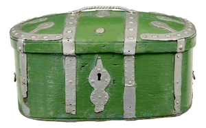 Swedish Green Painted Shaped Strong Box, 1850