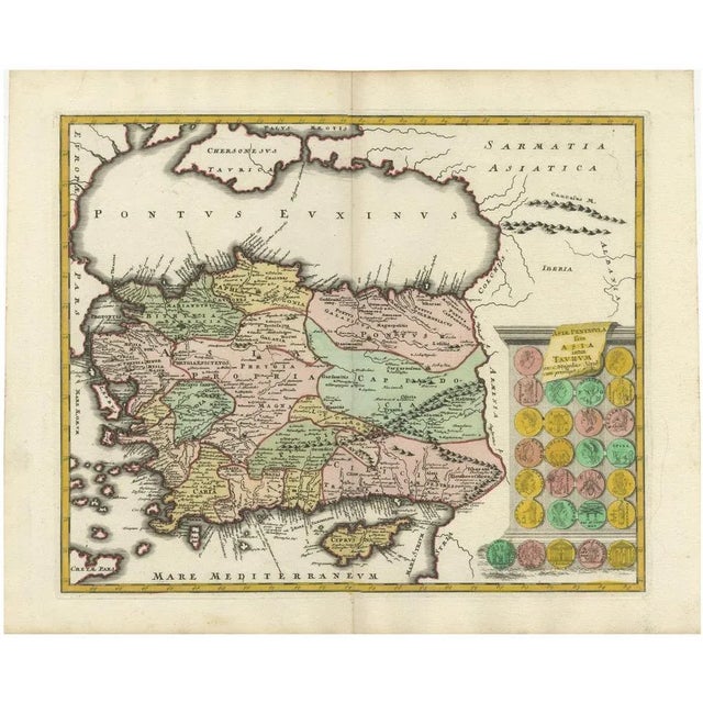 Antique Map of Cyprus and Asia Minor by Christoph Weigel, 1720 For Sale - Image 6 of 6
