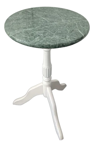 Vintage MCM Green Marble Top Side Table