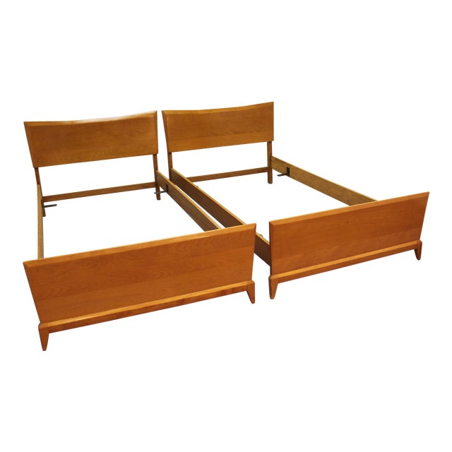 Heywood Wakefield Mid Century Twin Size Bed Frames A Pair