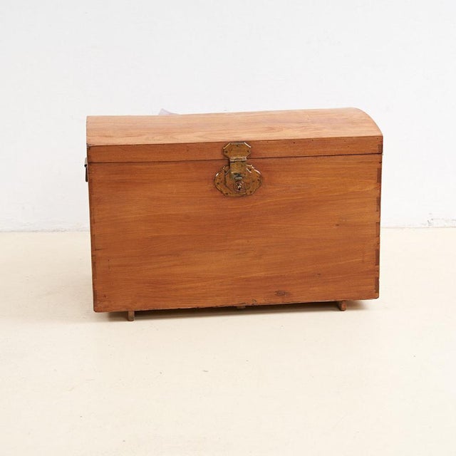 Wood Vintage Wooden Trunk For Sale - Image 7 of 7