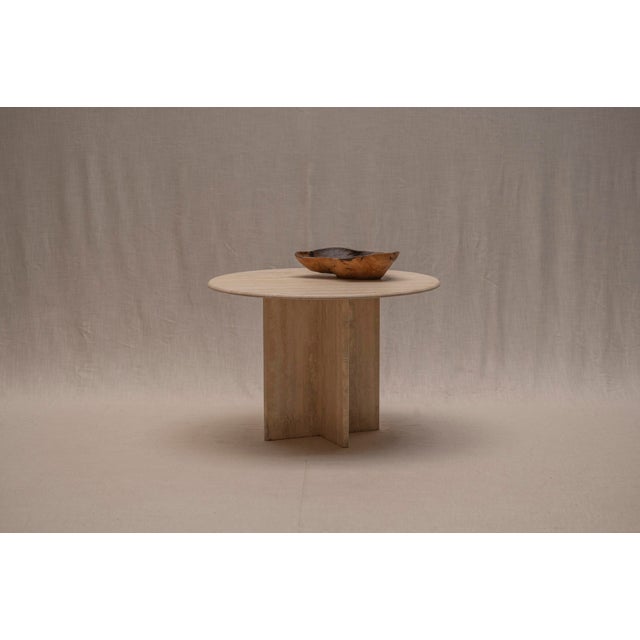 Round Travertine Side Table, Italy, 1970s For Sale - Image 4 of 15