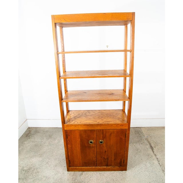 1960s Mid Century Modern Room Divider Wall Unit Oak Freestanding Modular Shelving For Sale - Image 12 of 12