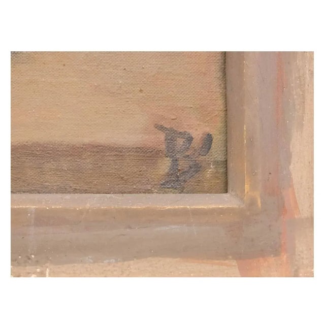 Mid Century 20th C American Oil on Canvas Board Painting Signed Flowers in a Vase Still Life Floral Gilt Wood Frame For Sale - Image 4 of 12