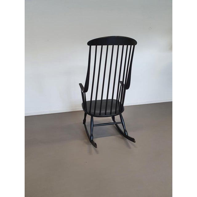 Wood Black Rocking Chair by Lena Larsson for Nesto, 1960s For Sale - Image 7 of 14