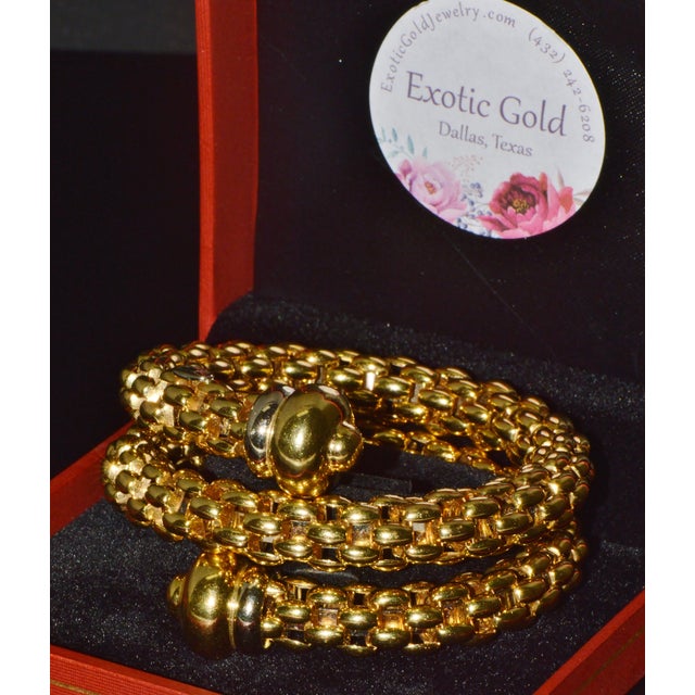 Vintage Fope Flex’it Double Wrap Bangle Bracelet in 18k Yellow & White Gold For Sale - Image 16 of 18