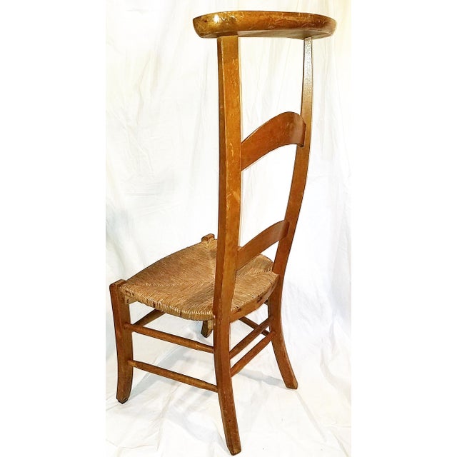Brown Late 19th Century French Country Prie Dieu Prayer Chair For Sale - Image 8 of 9