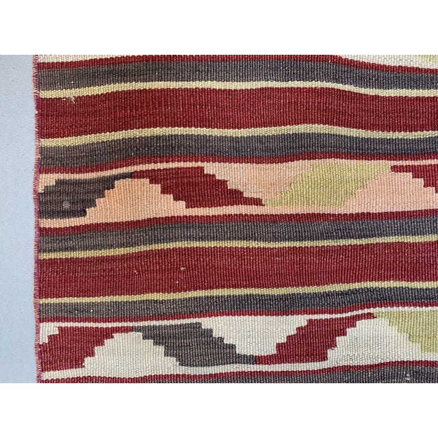 Turkish Distressed Narrow Runner Rug in Wool For Sale - Image 3 of 11