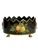 French Provincial Maison Lancel Vintage French Black Tole Cachepot With Hand-Painted Fruit and Gilt Scalloped Rim Lion Head Ring Handles For Sale - Image 3 of 17