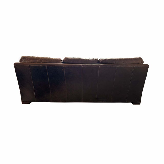 Brown Crate and Barrel Leather Sleeper Sofa For Sale - Image 8 of 12