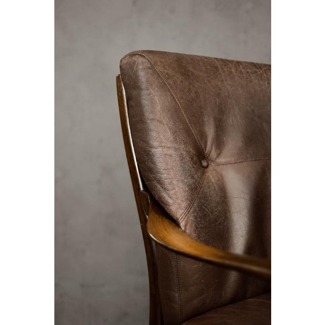 Mid-Century Danish Modern Beech and Brown Leather Armchair from Farstrup Møbler, 1970s For Sale - Image 15 of 18
