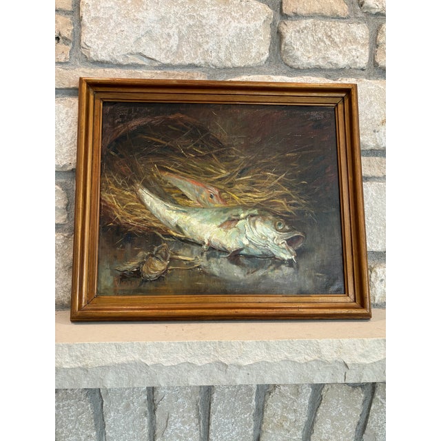 1900 - 1909 Antique Framed Still Life Oil Painting on Canvas-Alexandre Tielens Belgium For Sale - Image 5 of 10