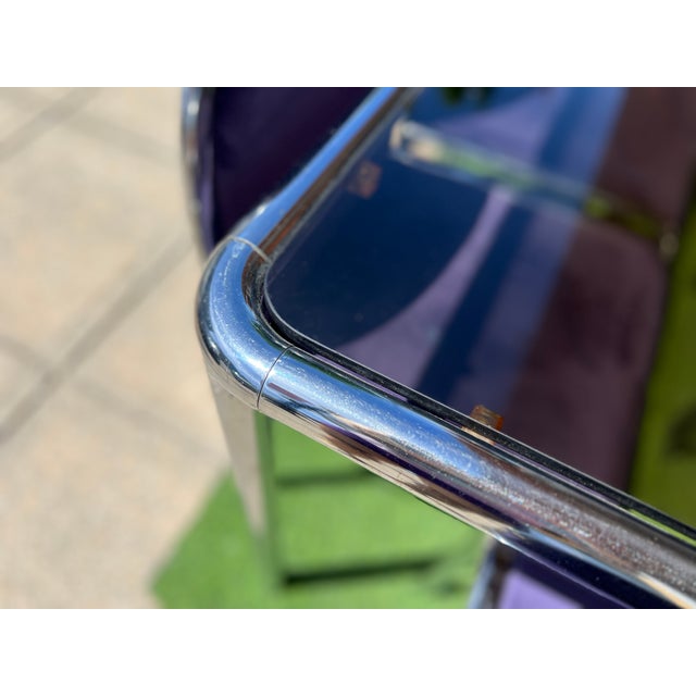 1970s 1970s Postmodern Italian Chrome & Glass Dining Table + 8 Chairs For Sale - Image 5 of 16