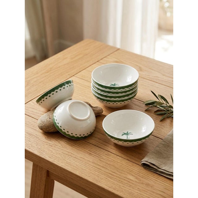 Anthropologie X Fern & Co. Palm Tree Stoneware Small Bowl For Sale - Image 9 of 12
