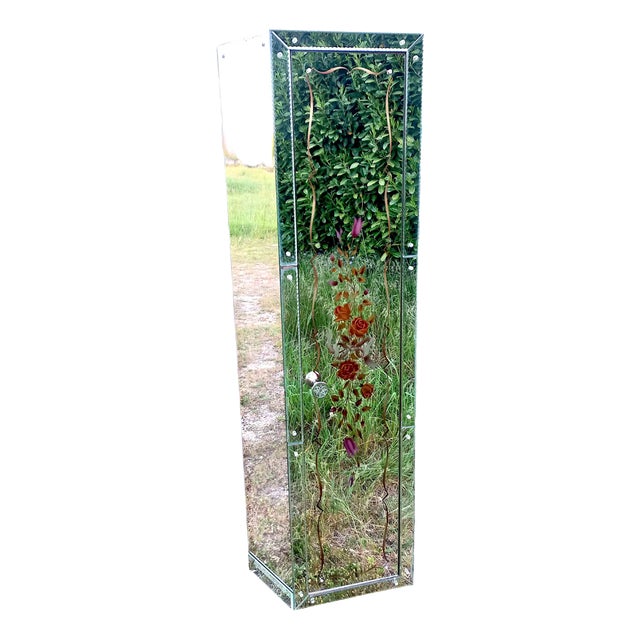 Art Deco Corner Mirrored Cabinet, 1940s For Sale