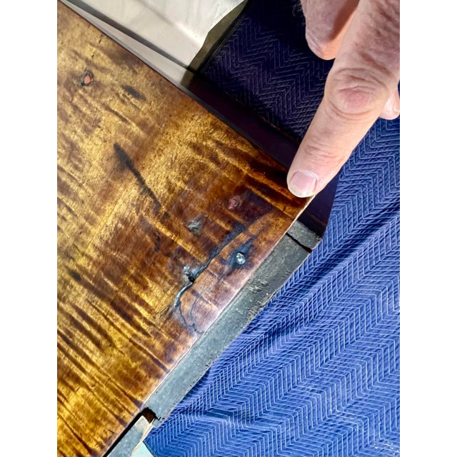 Wood Antique Curly Maple Chest of Drawers, Late Federal Early Empire Period For Sale - Image 7 of 16