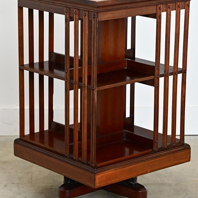 Wood English 19th Century Mahogany Revolving Bookcase For Sale - Image 7 of 12