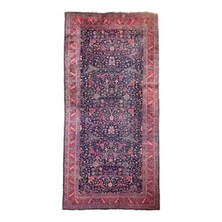 Semi-Kelleh Garrus Design in Berry, Plum & Indigo Rug 7.9 x 16.3 For Sale