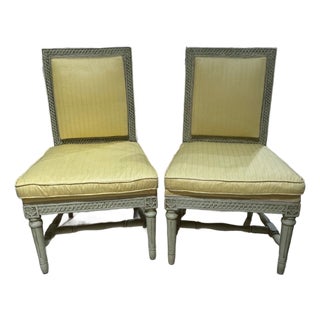 Pair of 19th C. French Louis XVI Side Chairs For Sale