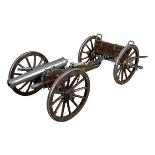 Model Cannon Military Artillery in Wood and Metal For Sale