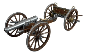 Model Cannon Military Artillery in Wood and Metal