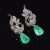 Contemporary GIA Natural 23.23CTS VS F Diamond Colombian Emerald 18K Gold 900 Platinum 2-IN-1 Cluster Dangle Earrings, A Pair For Sale - Image 3 of 10