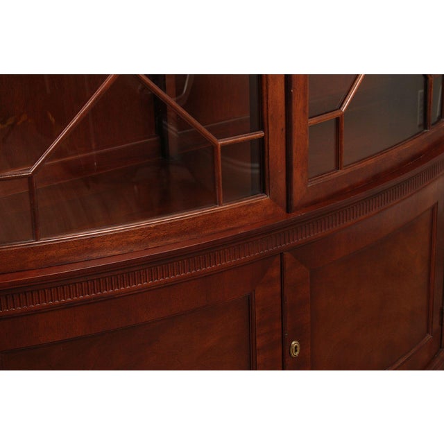 Baker Historic Charleston Collection Large Mahogany Bow Front China Cabinet For Sale - Image 17 of 18