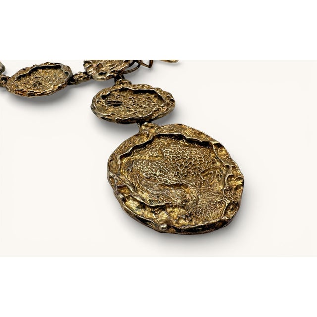 Cartier Brutalist Gold Nugget Style Decorative Circular Chain For Sale - Image 4 of 14