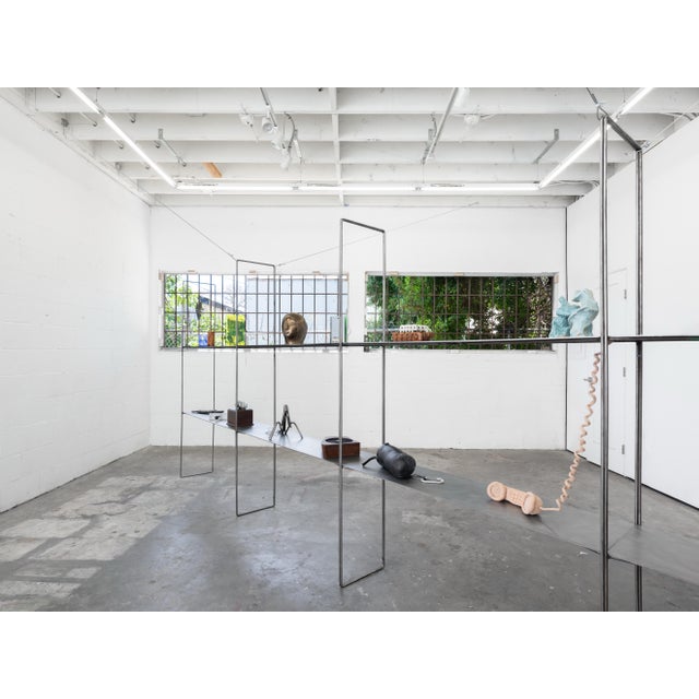 2020s Pair of Brushed Steel Ultra Minimalist Custom Modular Shelving Units For Sale - Image 5 of 9