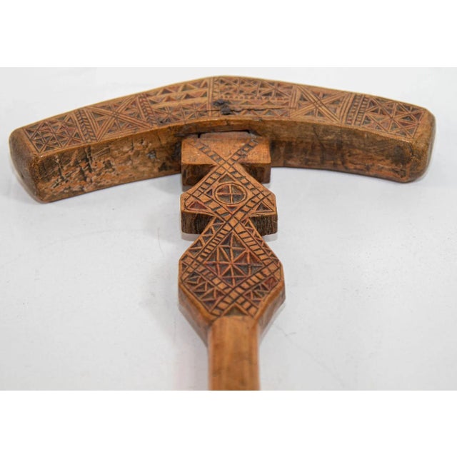 Wood Moroccan Berber Wooden Sugar Hammer Marteau a Sucre Deggaga For Sale - Image 7 of 12