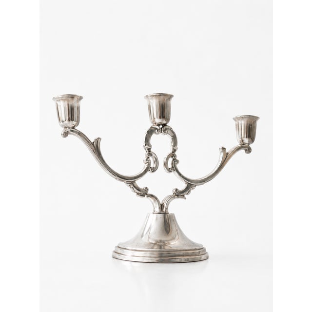 Swedish Grace K8 3-Arm Candelabra in Pewter from Svenskt Tenn, 1936 For Sale - Image 6 of 13