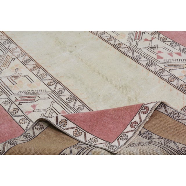 1960s Vintage Turkish Anatolian and Knotted Rug With Organic Wool and Soft Texture,5'X7'7" For Sale In New York - Image 6 of 6