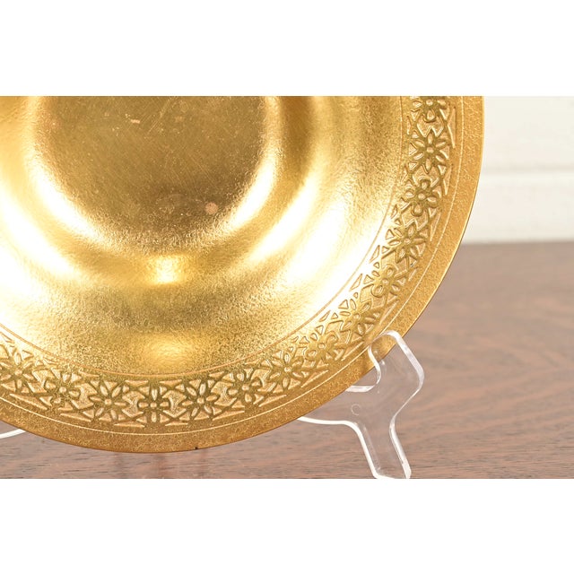 Tiffany Studios New York Bronze Doré Shallow Bowl or Plate With Decorative Border For Sale - Image 9 of 13