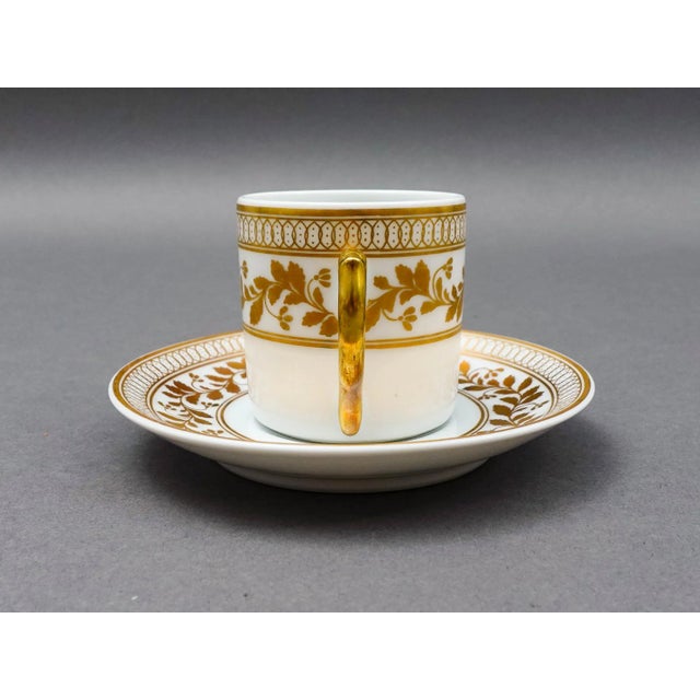 White Vista Alegre Portugal Anna White & Gold Porcelain Espresso Cup & Saucer Set- 12 Pieces For Sale - Image 8 of 12