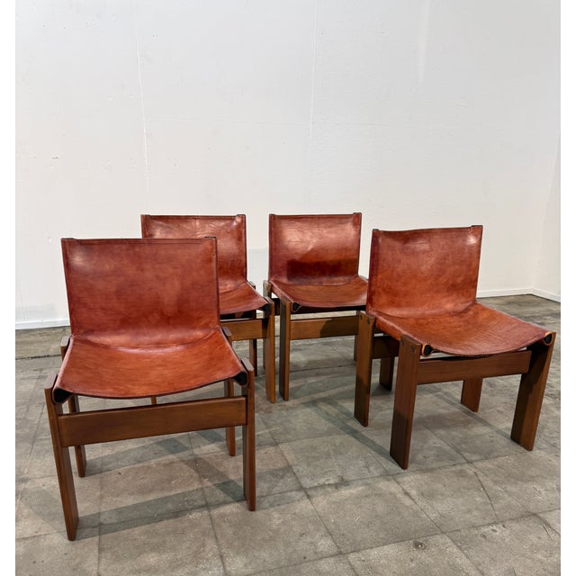 Afra & Tobia Scarpa Set of 4 “Monk” Chairs by Afra & Tobia Scarpa, Italy, 1973 For Sale - Image 4 of 9