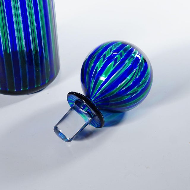 1980s Venini a Canne Bottle 'Elixir' by Gio Ponti Venice Murano For Sale - Image 5 of 9