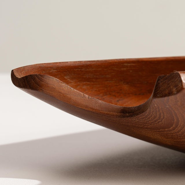 Chestnut Mid 20th Century Denmark Scandinavian Chestnut Teak Tray For Sale - Image 8 of 18