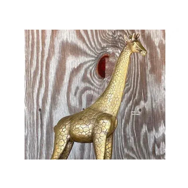 Vintage Hollywood Regency Brass Giraffe Sculpture For Sale - Image 11 of 13