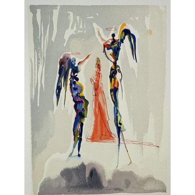 Salvador dali (1904-1989) paradise 27: dante and two angels color woodcut unsigned on bfk rives vellum 26 x 33 cm (c. 10 x...