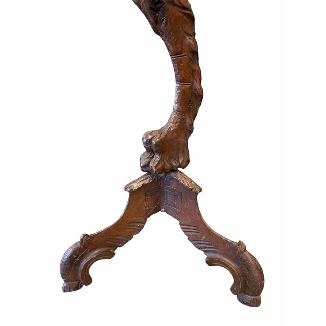 Wood Pair Carved Winged Dragon Pedestals For Sale - Image 7 of 8