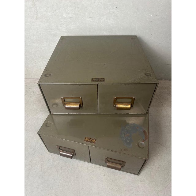 Vintage Industrial Chests of Drawers, Set of 2 For Sale - Image 4 of 12
