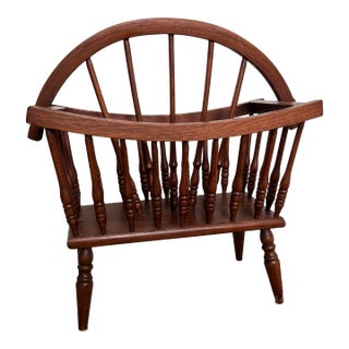 Mid 20th Century Canterbury Style Oak Magazine Rack/Newspaper Stand For Sale