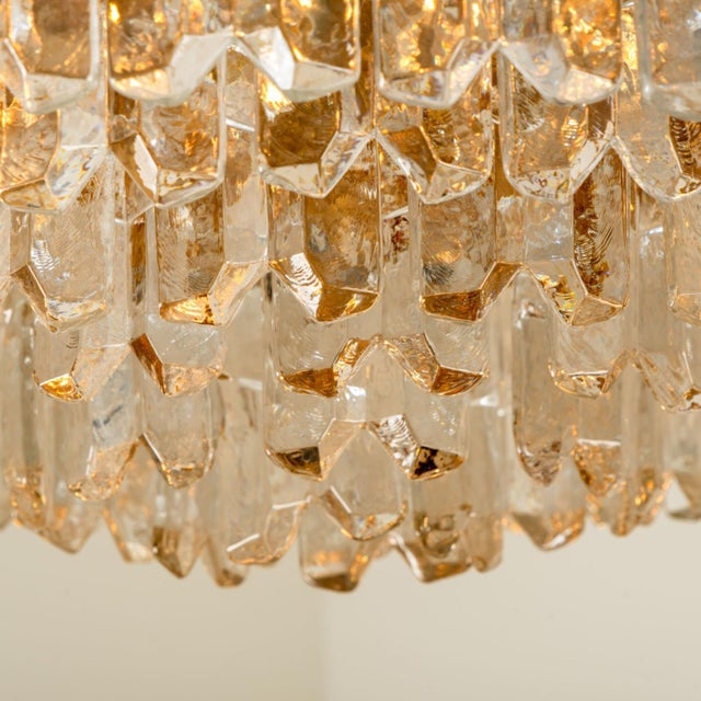 Gilt Brass & Glass Palazzo Pendant Light attributed to J. T. Kalmar for Kalmar, Austria, 1970s For Sale - Image 18 of 18