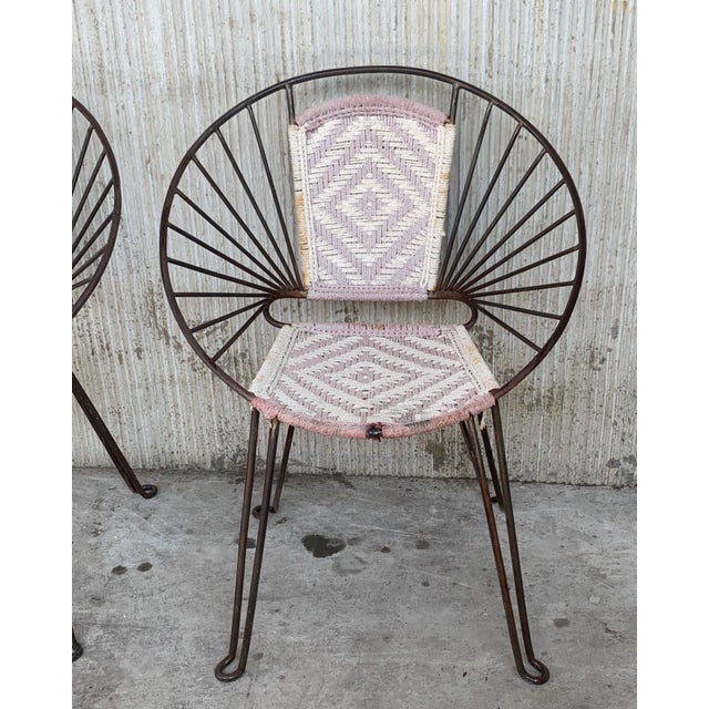 Salterini Pair Mid-Century Hoop Chairs with Caned Seat and Back For Sale - Image 4 of 18