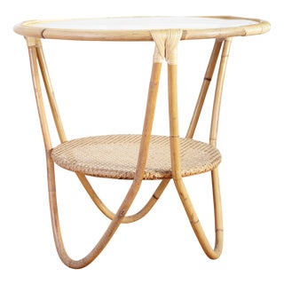 Mid-Century Modern Rattan Coffee Table by Alan Fuchs for Uluv, 1960s For Sale