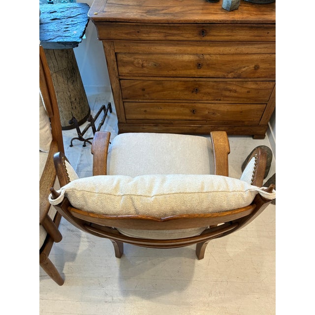 Pair of Wood and Upholstered Armchairs, 1940s/50s, France For Sale - Image 10 of 17